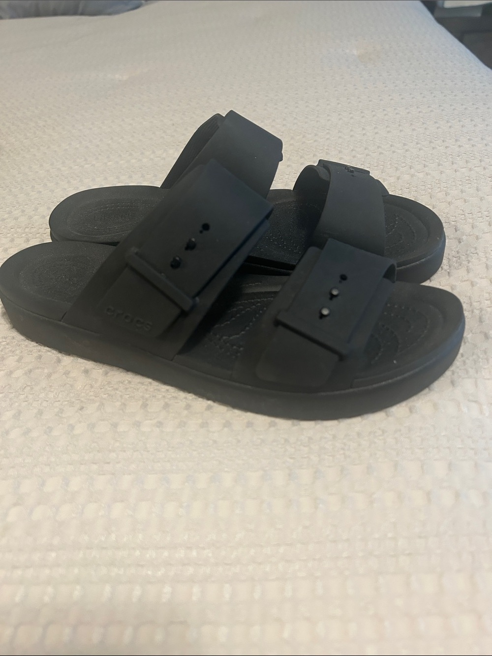 Black Women’s CROC Slides with Adjustable Straps